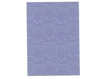 Embosovaná karta sovičky fialová