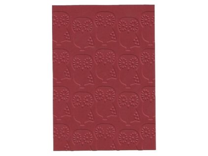 Embosovaná karta sovičky bordo