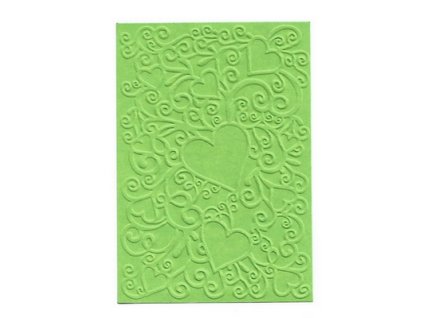Embosovaná karta srdce zelená