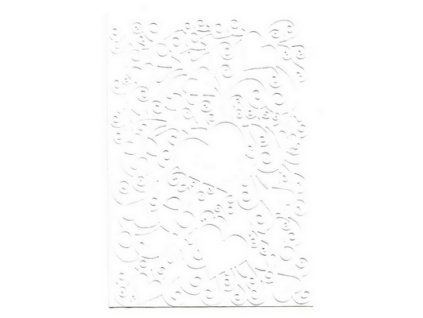 Embosovaná karta srdce bílá