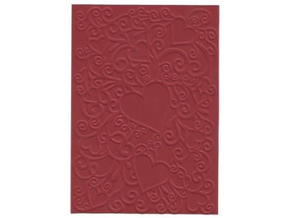 Embosovaná karta srdce bordo