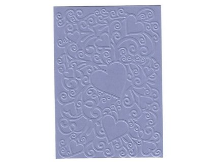 Embosovaná karta srdce sv.fialová