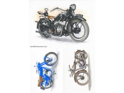 Rýžový papír A4 pro tvoření Motorky II. R431