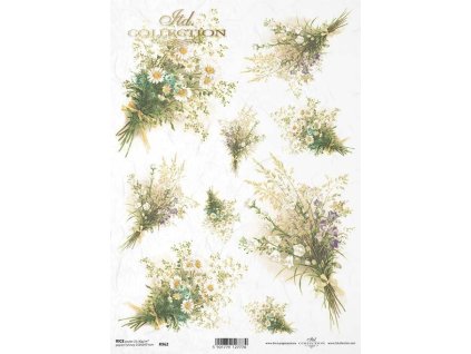 Rýžový papír A4 pro tvoření Květiny luční R962