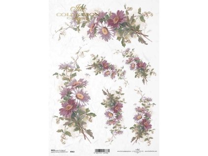 Rýžový papír A4 pro tvoření Květiny luční R963