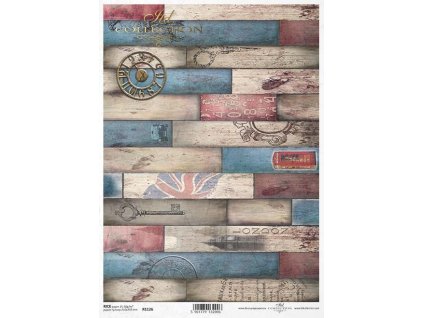 Rýžový papír A4 pro tvoření Barevné dřevo, London R1126