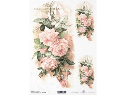 Rýžový papír A4 pro tvoření Růže růžová R1198