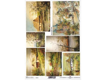 Rýžový papír A4 pro tvoření Podzim, stavení, krajiny R1211