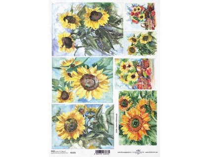 Rýžový papír A4 pro tvoření Slunečnice R1225