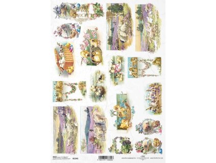 Rýžový papír A4 pro tvoření Beránci,kuřátka R1345