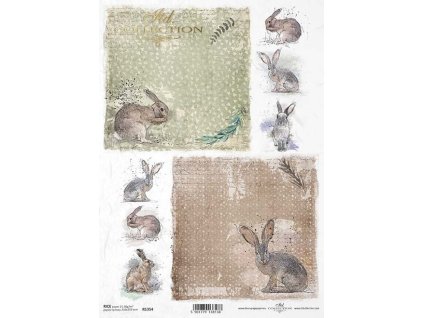 Rýžový papír A4 pro tvoření Zajíci R1354