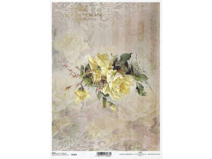 Rýžový papír A4 pro tvoření Růže pozadí R1403