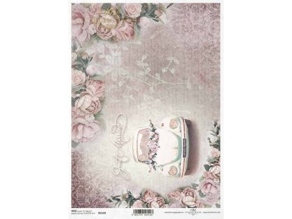 Rýžový papír A4 pro tvoření Retro svatební R1539