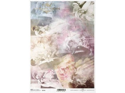 Rýžový papír A4 pro tvoření Svatba, retro R1543