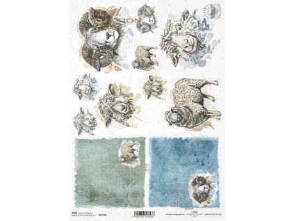 Rýžový papír A4 pro tvoření Farma, ovce, beran R1556