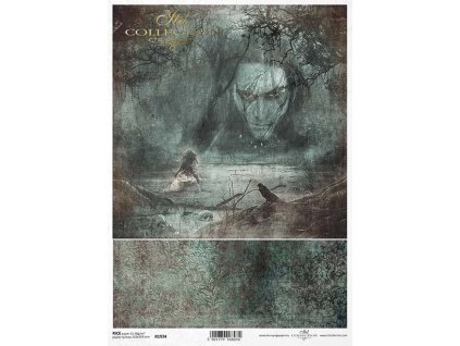 Rýžový papír A4 pro tvoření Tajemno, havran, vlkodlak, fantasy R1934