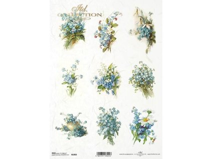 Rýžový papír A4 pro tvoření Pomněnky R1983