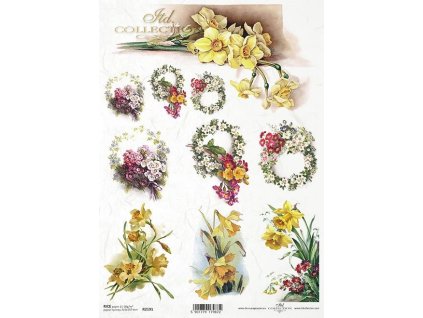 Rýžový papír A4 pro tvoření Narcisy, primulky R2191