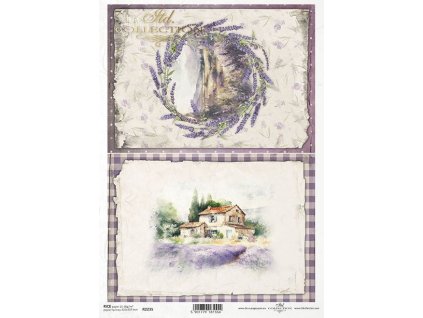 Rýžový papír A4 pro tvoření Levandule, krajinka R2235