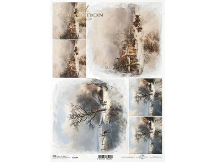 Rýžový papír A4 pro tvoření Zimní krajinky R2267