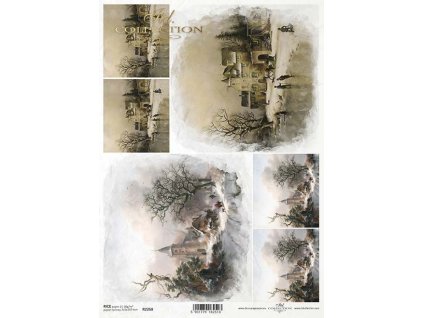 Rýžový papír A4 pro tvoření Zimní krajinky R2268