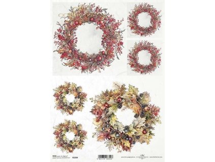 Rýžový papír A4 pro tvoření Věnce podzimní R2284