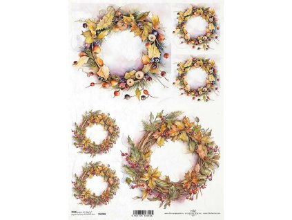 Rýžový papír A4 pro tvoření Věnce podzimní R2288