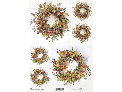 Rýžový papír A4 pro tvoření Věnce podzimní R2289