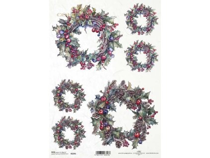 Rýžový papír A4 pro tvoření Věnce zimní R2291