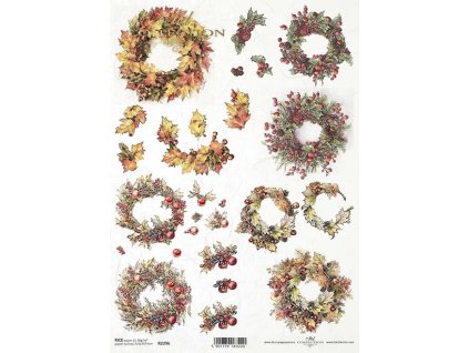 Rýžový papír A4 pro tvoření Věnce podzimní R2296