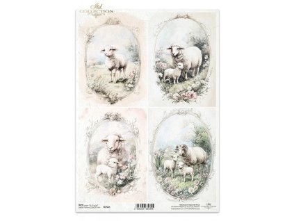 Rýžový papír A4 pro tvoření Jaro ovce beránci R2561