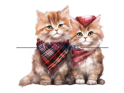 Látkový panel - Kočky láska - LA-16