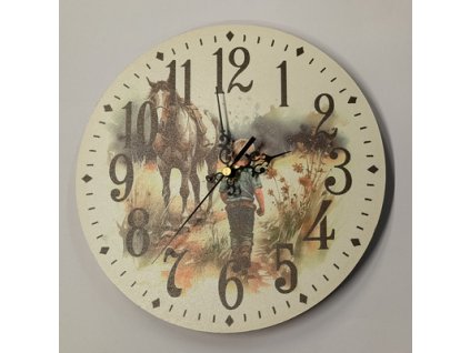 Hodiny 24 cm - Dítě a kůň
