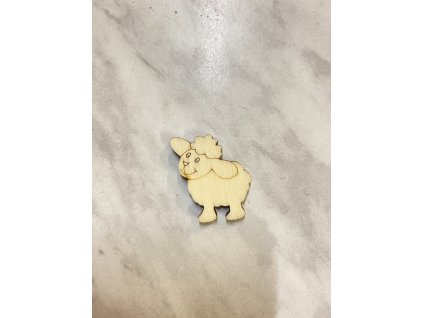 Dřevěný výřez z překližky vhodné pro další tvoření Ovečka 3x2,6 cm