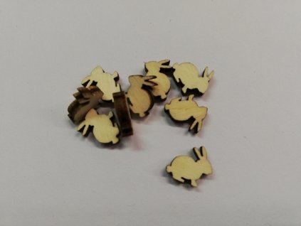 Dřevěný výřez z překližky vhodné pro další tvoření zajíc 1x0,5 cm