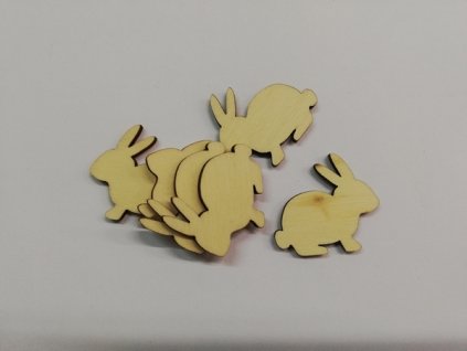 Dřevěný výřez z překližky vhodné pro další tvoření zajíc 3,5x3 cm