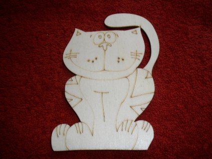 Dřevěný výřez Kočka sedící 12 cm