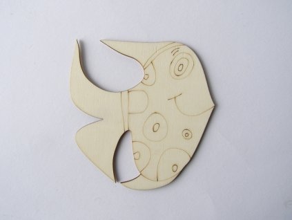 Dřevěný výřez Ryba špičatá 10,5 cm