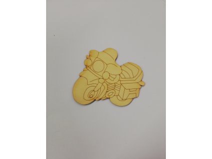 Dřevěný výřez Motorka 9,5 cm
