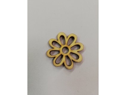 Dřevěný výřez kytka vyřezávaná 3 cm