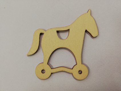 Dřevěný výřez koník na kolečkách 8 cm