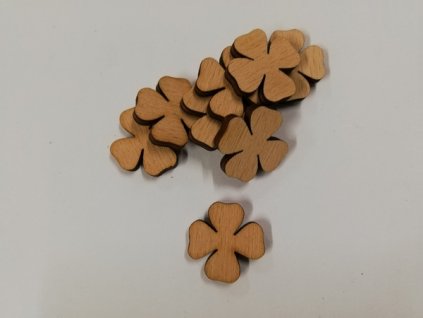 Dřevěný výřez Čtyřlístek tmavý 2 cm
