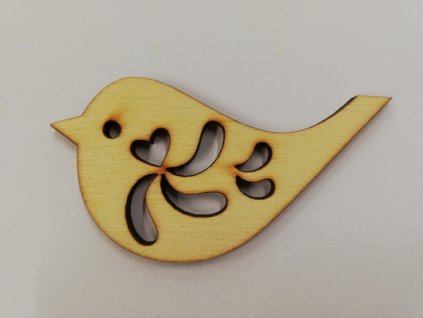 Dřevěný výřez z překližky 4mm Ptáček 7,5 x 4 cm č.2