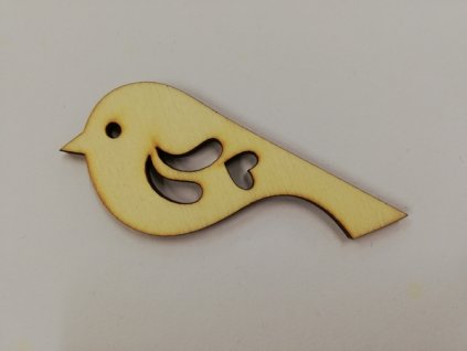 Dřevěný výřez z překližky 4mm Ptáček 4,5 x 7,8 cm č.2