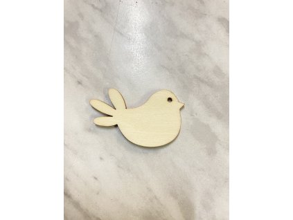 Dřevěný výřez z překližky vhodné pro další tvoření Ptáček 4,5 cm