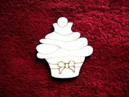 Dřevěný výřez Cupcake mašlička 8 cm