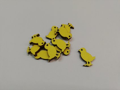 Dřevěný výřez Kuřátko žluté 2 cm
