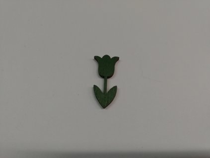 Dřevěný výřez Tulipán zelený 3 cm