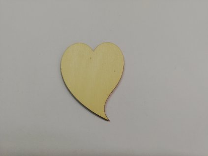 Dřevěný výřez Srdce zatočené 6,5 cm