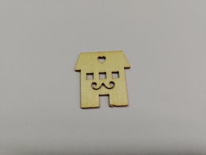 Dřevěný výřez Domeček vyřezávaný 3 cm